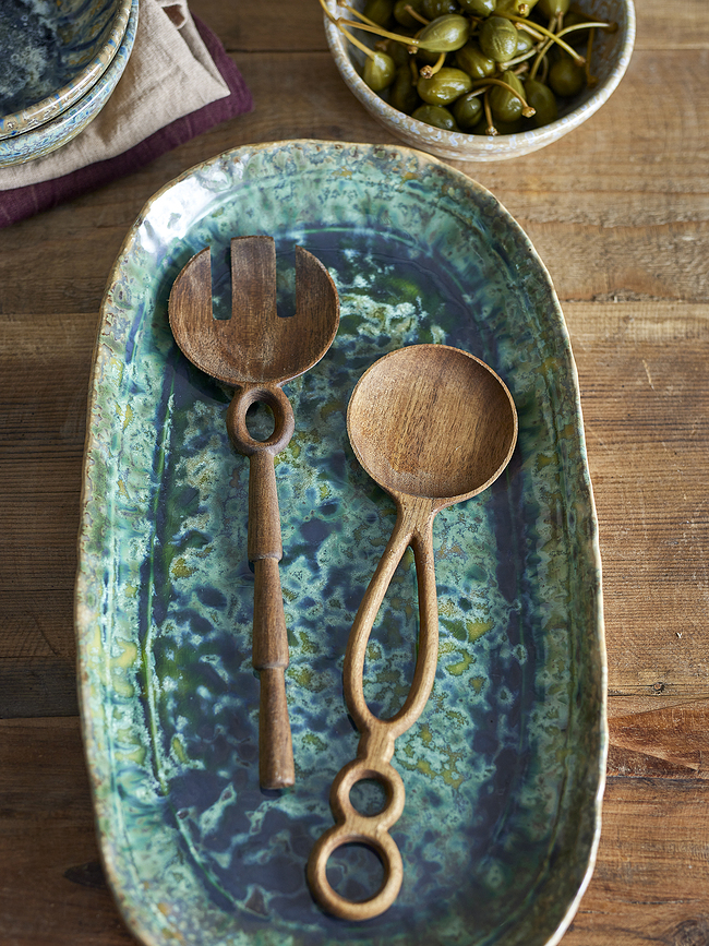 Pinar Cuillères à Salade, marron clair, Lot de 2