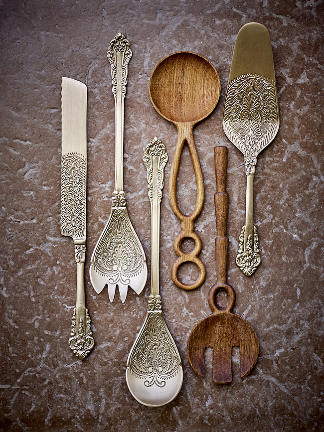 Pinar Cuillères à Salade, marron clair, Lot de 2