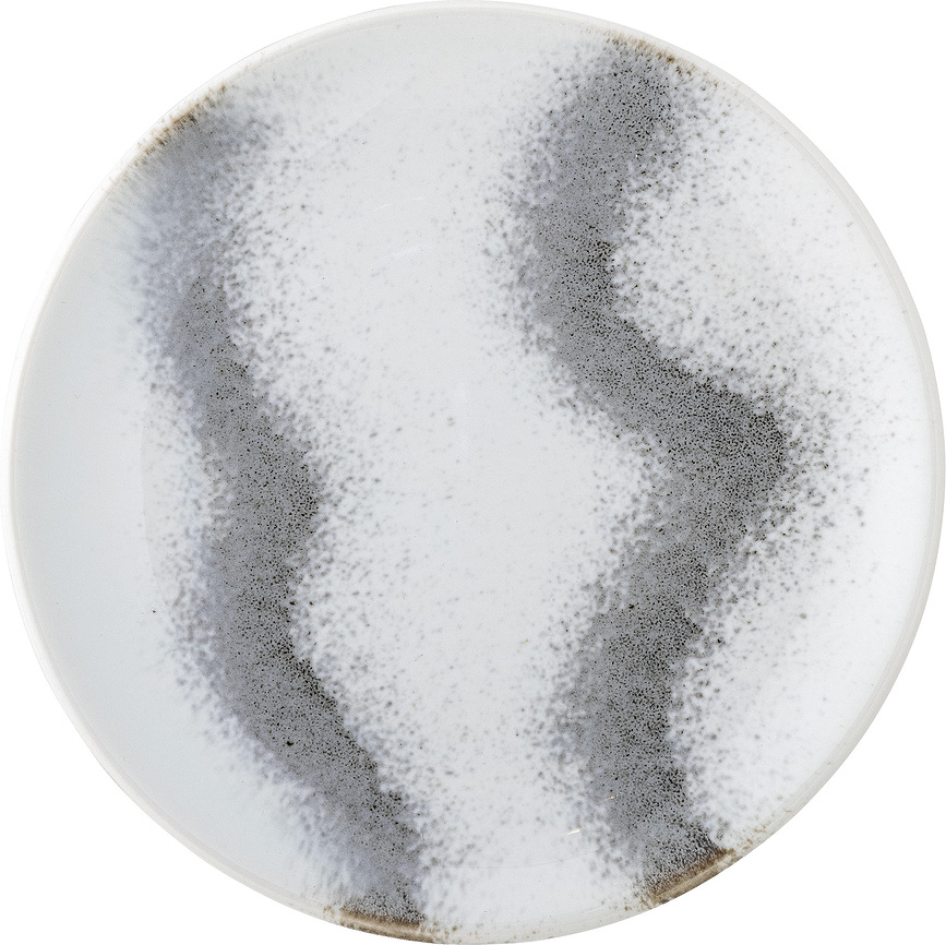 Plato de Desayuno Paula, 20 cm, blanco y gris