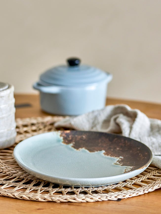 Plato de desayuno Paula, 20 cm, blanco y beige