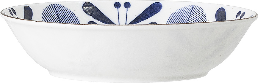 Plato Hondo Camellia, blanco con diseño azul