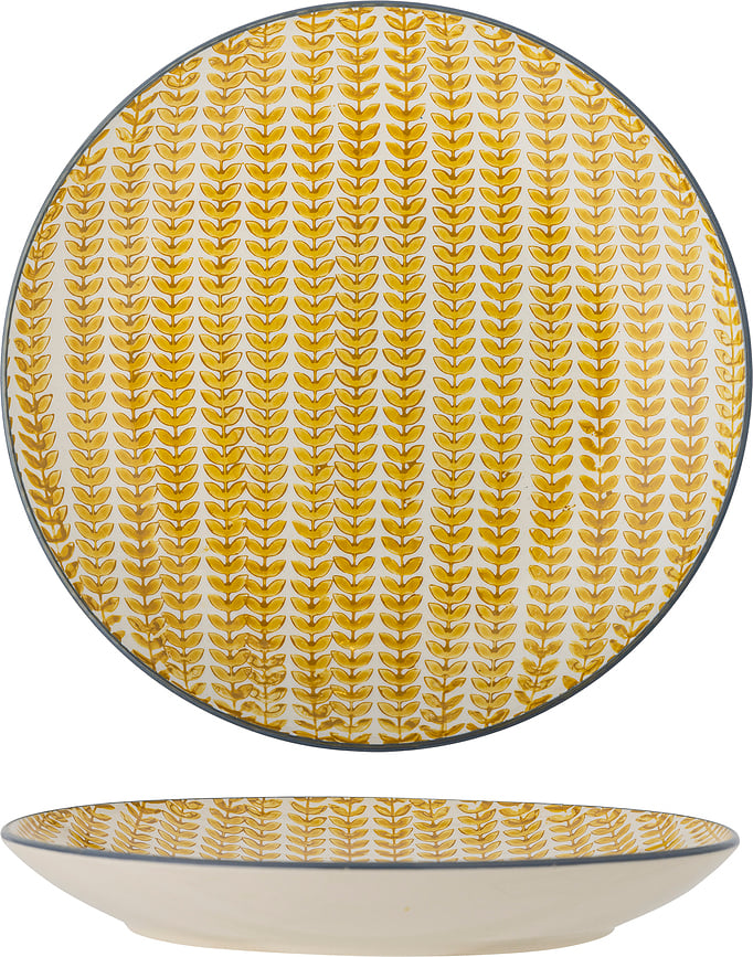 Plato Llano Maple 25,5 cm, blanco y verde