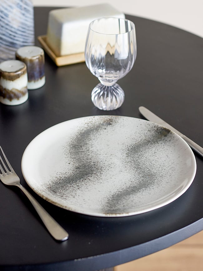 Plato Llano Paula, 26,5 cm, beige y gris