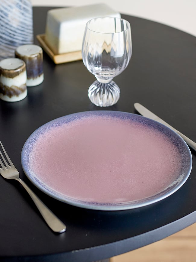 Plato Llano Paula, 26,5 cm, beige y gris