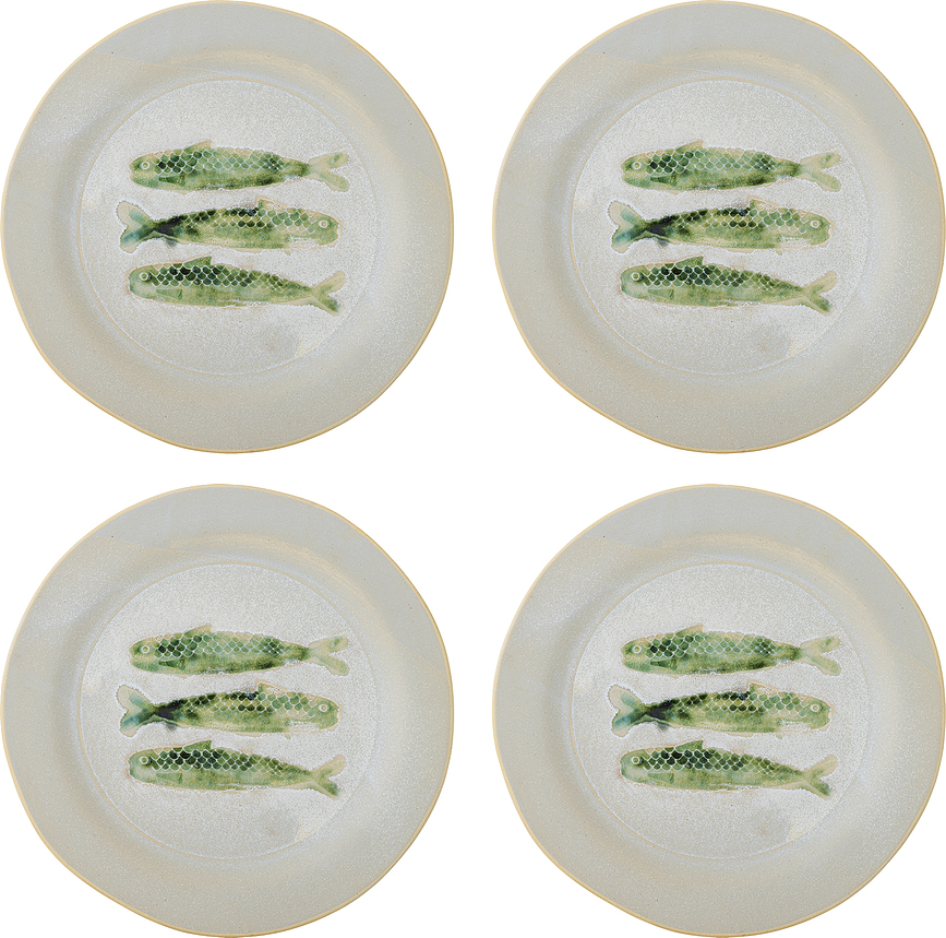 Platos llanos Hadden, 27 cm, verdes, Pack de 4