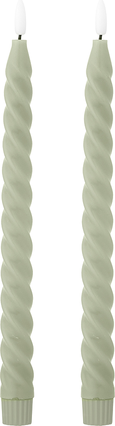 Ponza Bougies LED, vertes, Lot de 2