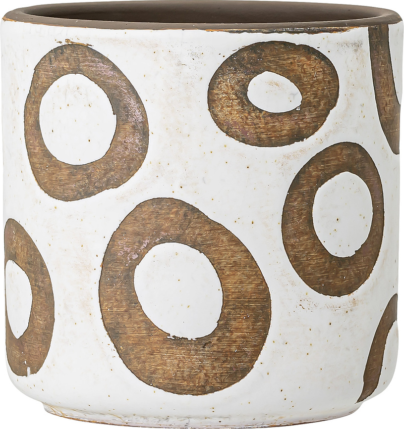 Portavaso Avo a cerchi 12 cm bianco