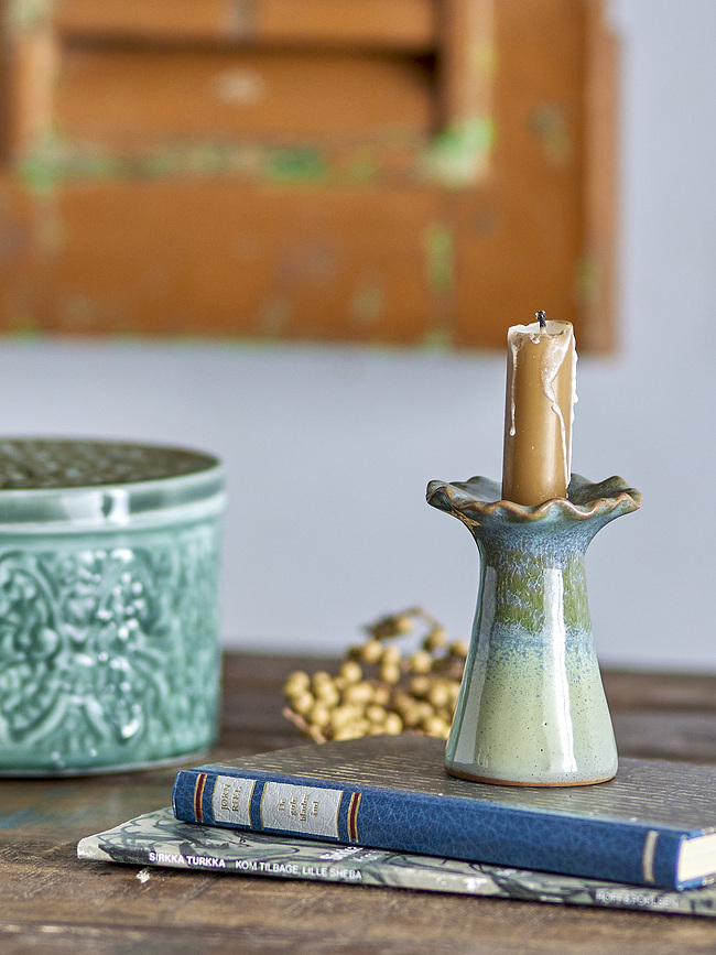 Portavelas Akeem, 10,5 cm, marrón