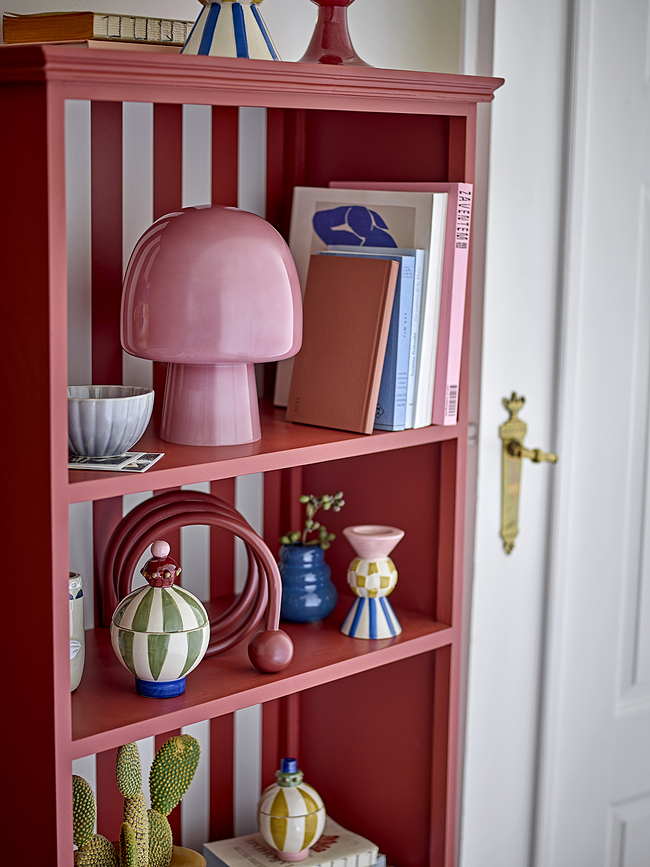 Portavelas Bob, para vela clásica o velas de té, rosa y azul