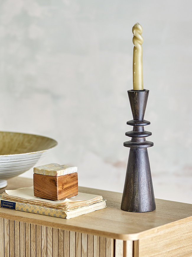 Candelabro para vela clásica Armel, 26 cm, negro