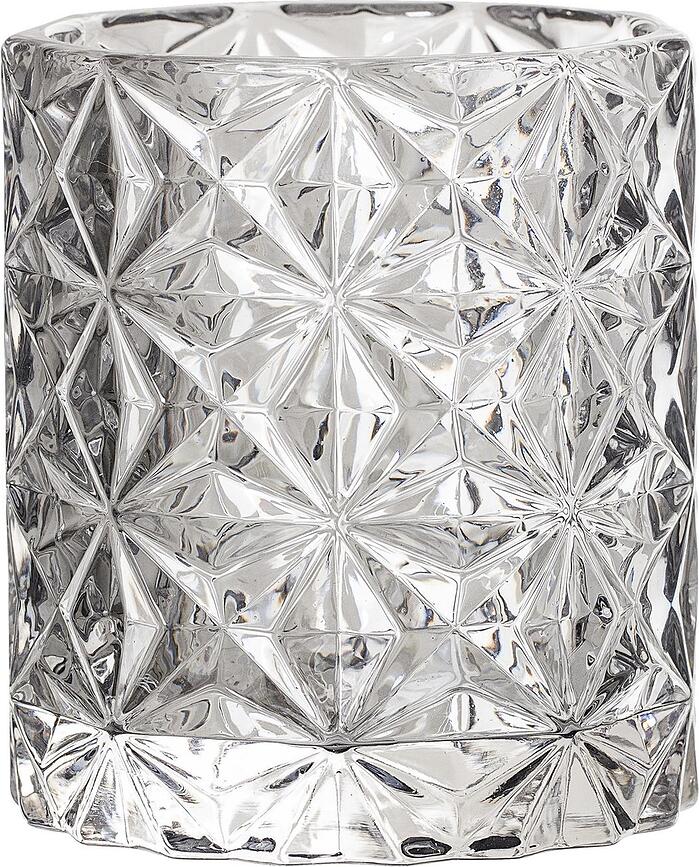 Portavelas de cristal Bloomingville, 9 cm, gris claro