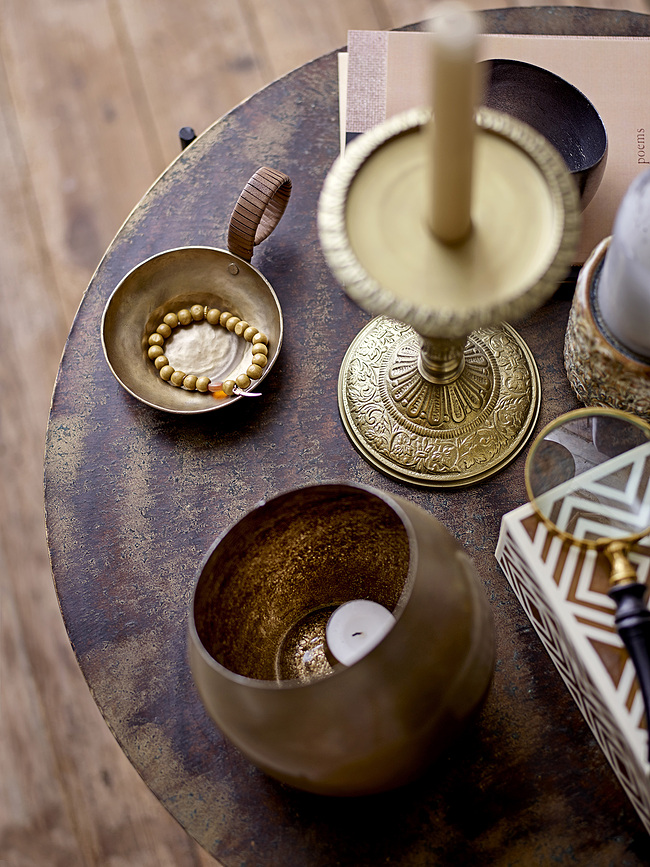 Portavelas de latón Filia, 14 cm