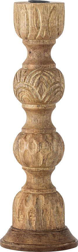 Portavelas de madera de mango Nalua, para vela clásica