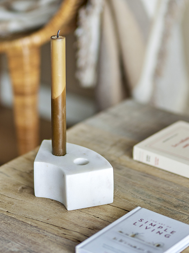 Portavelas de mármol Florida, blanco