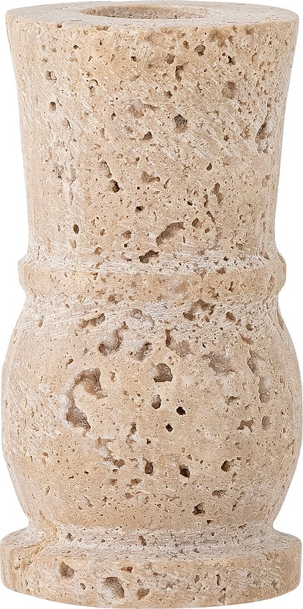 Portavelas de travertino Ilise, 10 cm, para vela clásica