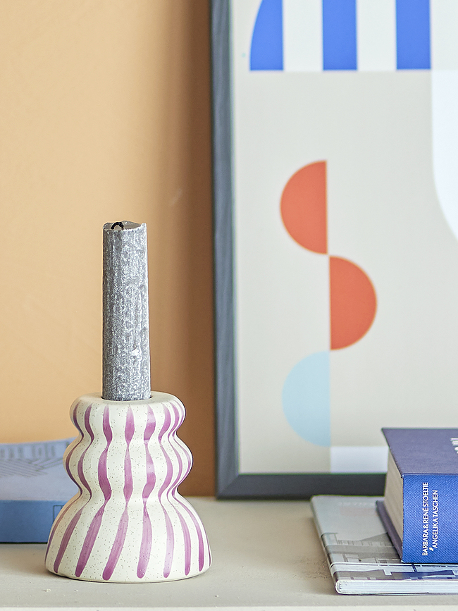 Candelabro para vela clásica Gabin, violeta