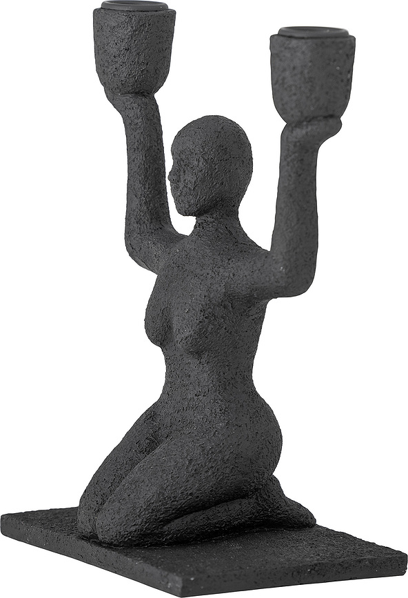 Portavelas Lucie, de estilo clásico, negro