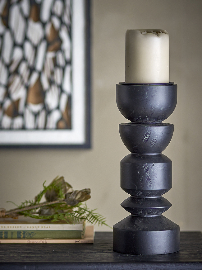 Candelabro para vela clásica Bowen, 27,5 cm, negro