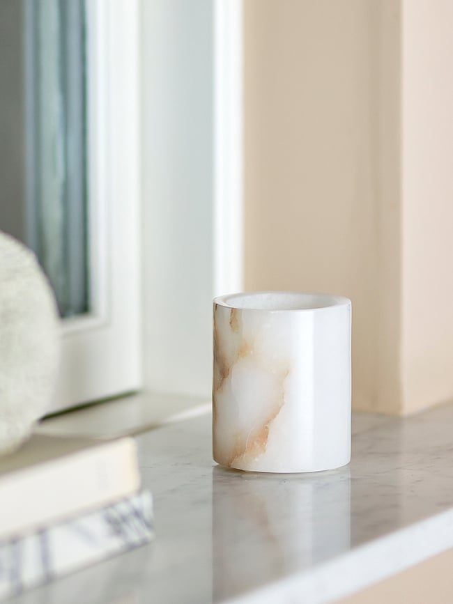 Portavelas para vela de té Annebel, blanco