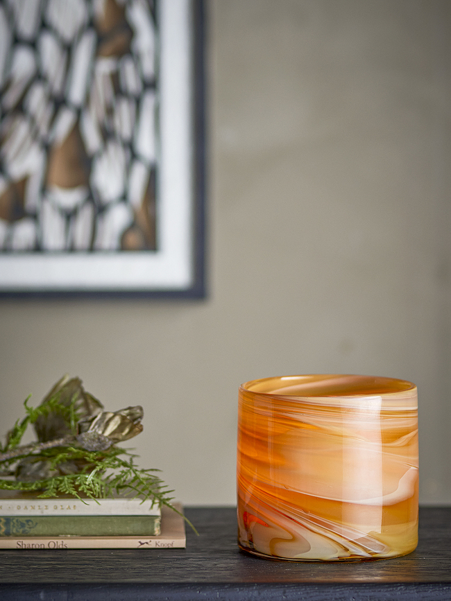 Portavelas para vela de té Sylas, 11 cm, naranja