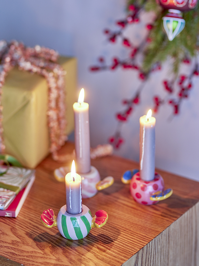 Portavelas para velas clásicas Caramella, Set de 3 unidades