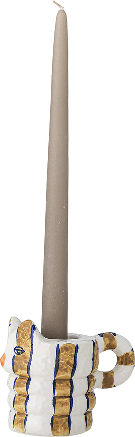 Portavelas para velas clásicas Caty, blancos y azules, 2 unidades