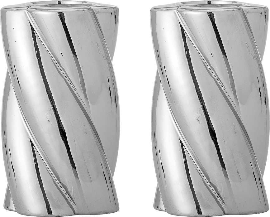 Portavelas para velas clásicas o de té Silvia, Pack de 2