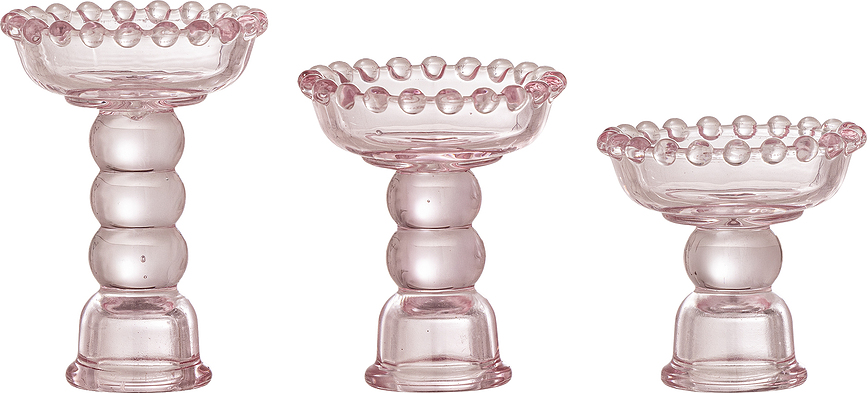 Portavelas para velas clásicas o tealights Delphia, rosas, 3 unidades