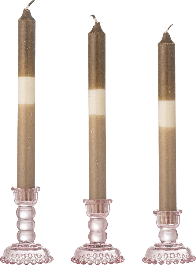 Portavelas para velas clásicas o tealights Delphia, rosas, 3 unidades