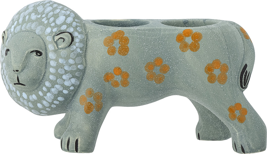 Portavelas para velas de té Leander, diseño león, azul