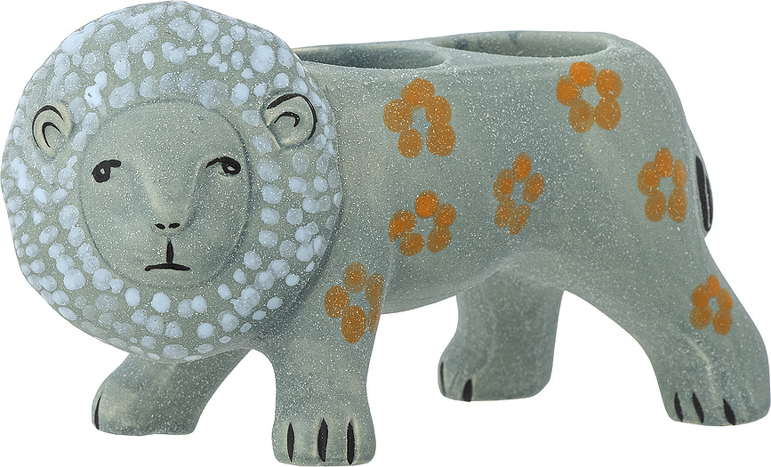 Portavelas para velas de té Leander, diseño león, azul