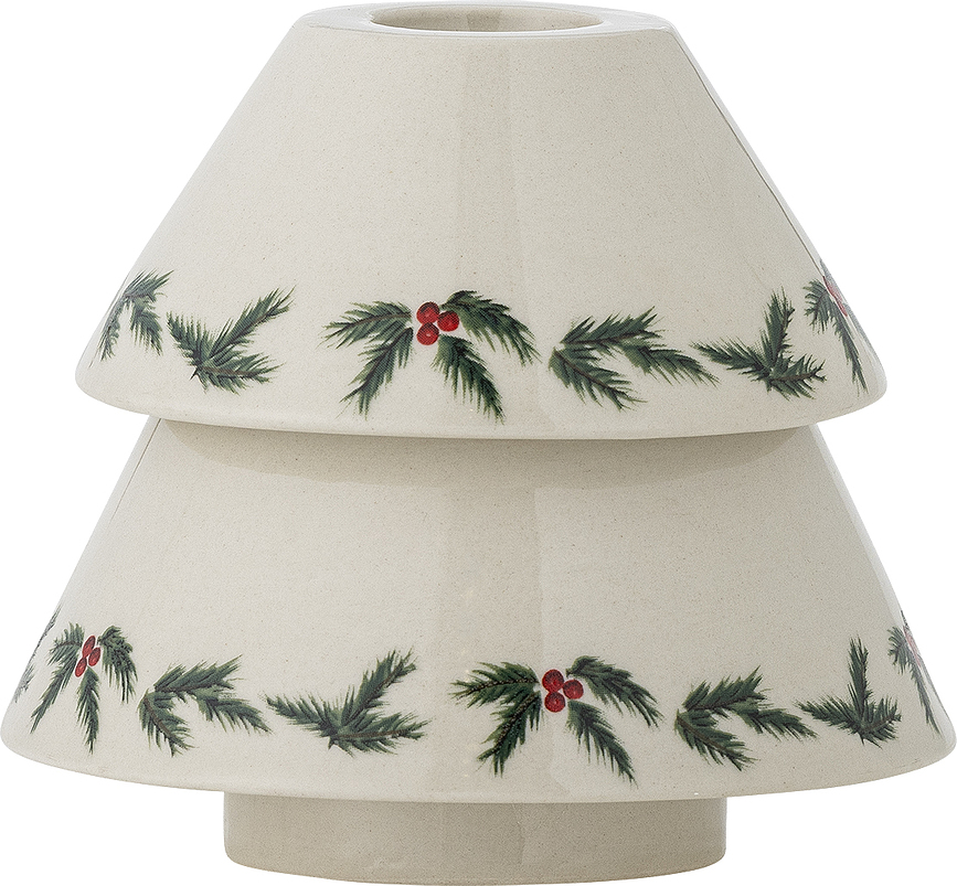 Porte-bougie de Noël, motif Sapin et Baies