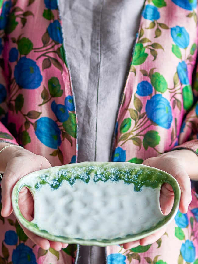 Prim Pladanj za posluživanje 22 cm bijelo-zeleni