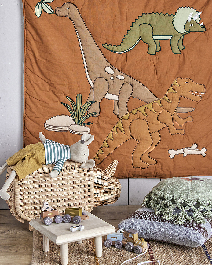 Puf infantil con almacenaje Soffe, diseño unicornio