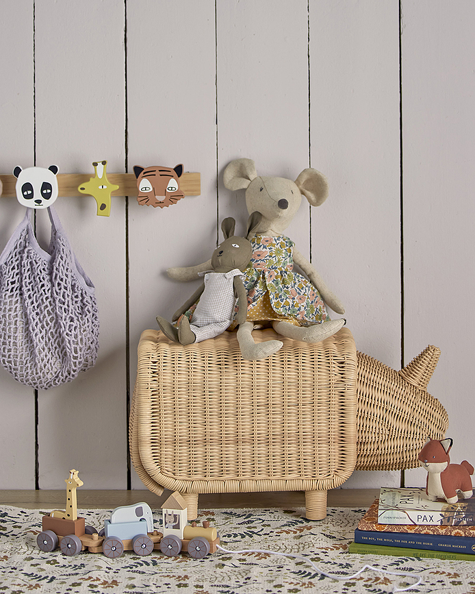 Puf infantil con almacenaje Soffe, diseño unicornio