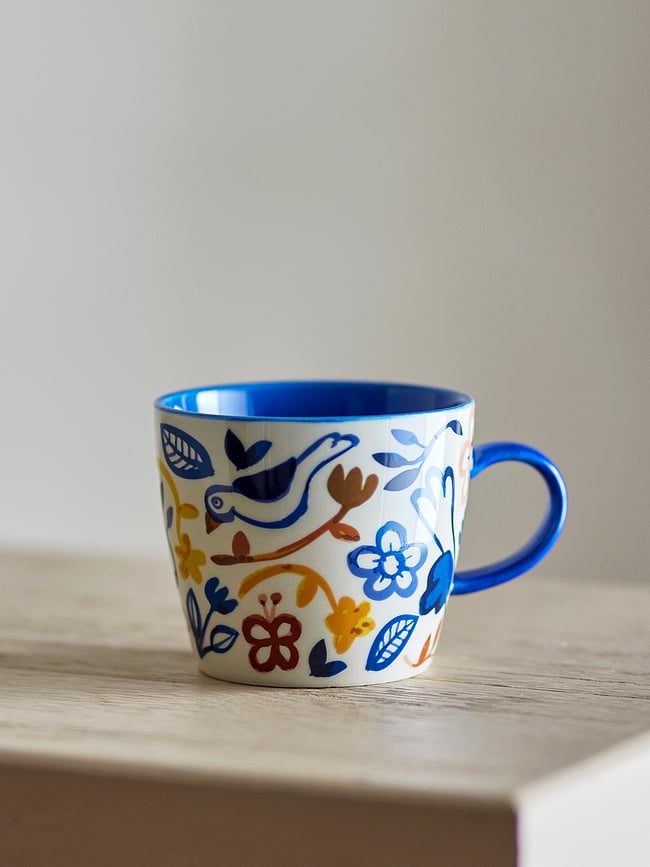 Puodeliai Figuria 300 ml su mėlyna rankena, 4 vnt.