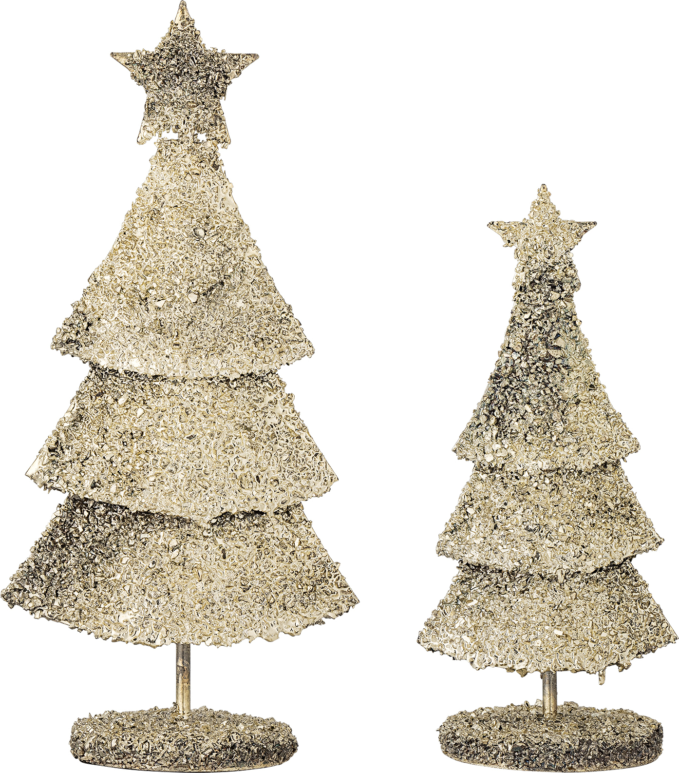 Radha Weihnachtsdekorationen Weihnachtsbäume 27 cm, goldfarben, 2 St.
