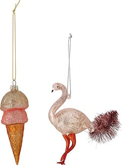 Rosina Jõulukuuse kaunistused jäätis ja flamingo 2 tk.