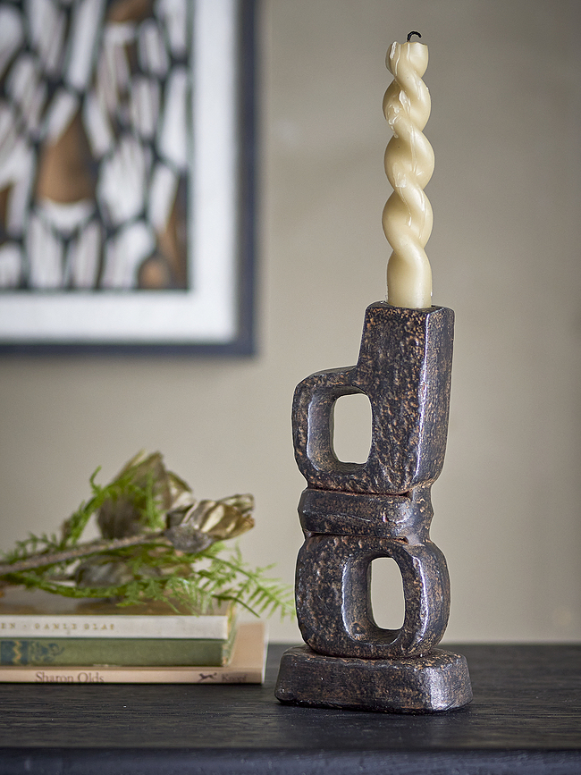 Sanah Svečnik za klasično svečo, 19 cm, črn