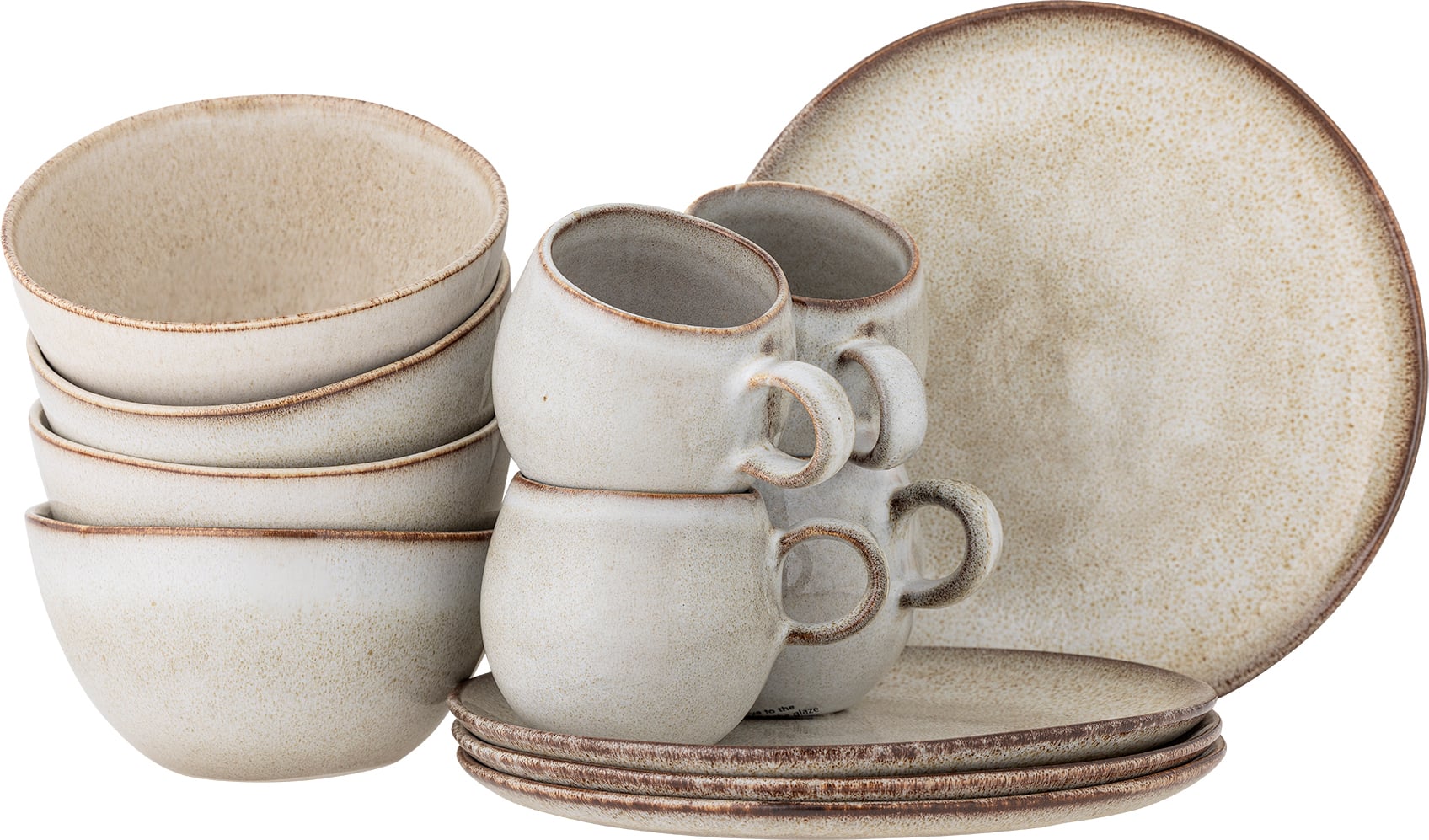 Sandrine Frühstücksset, 12-teilig, beige