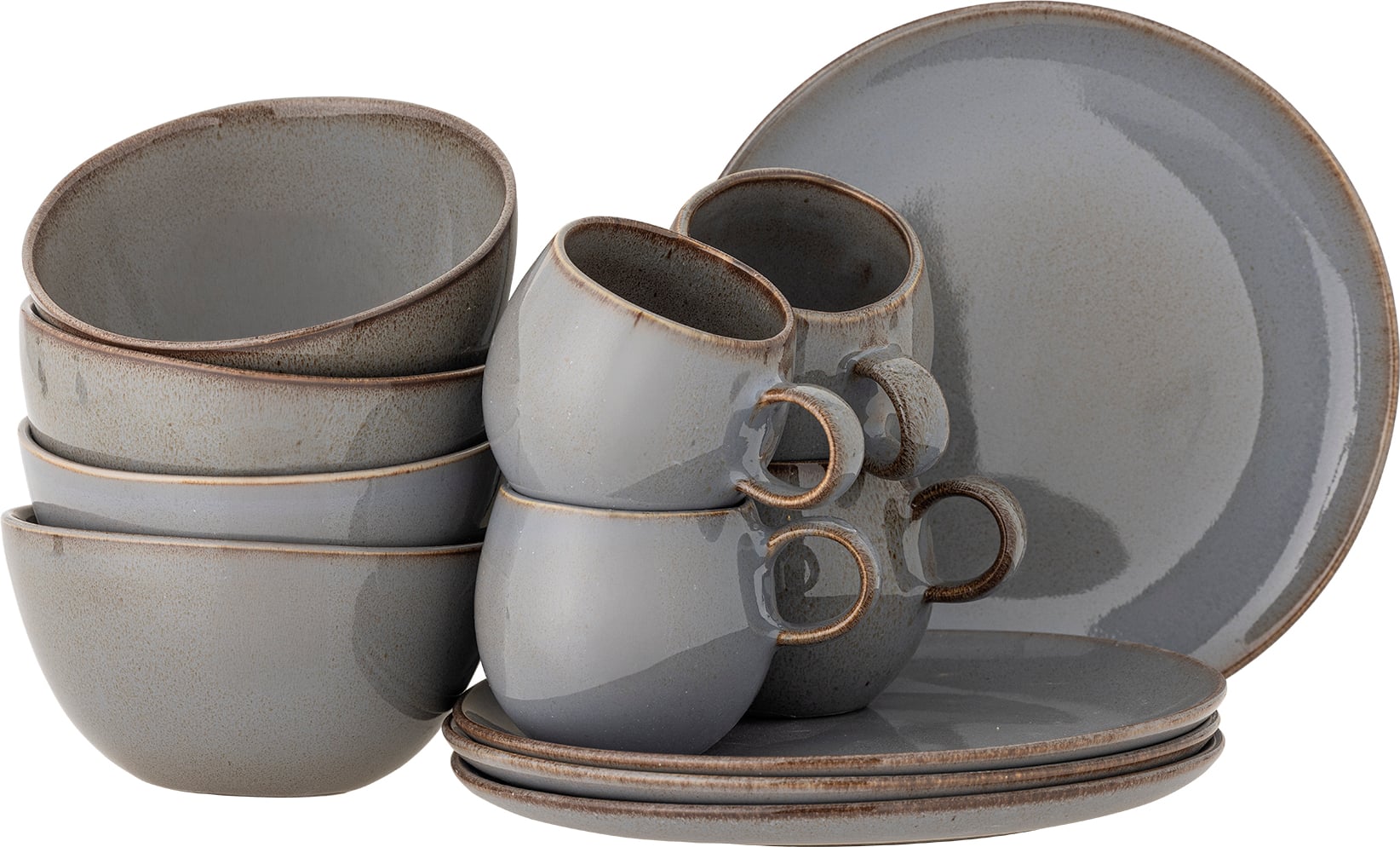 Sandrine Frühstücksset, grau, 12-tlg.