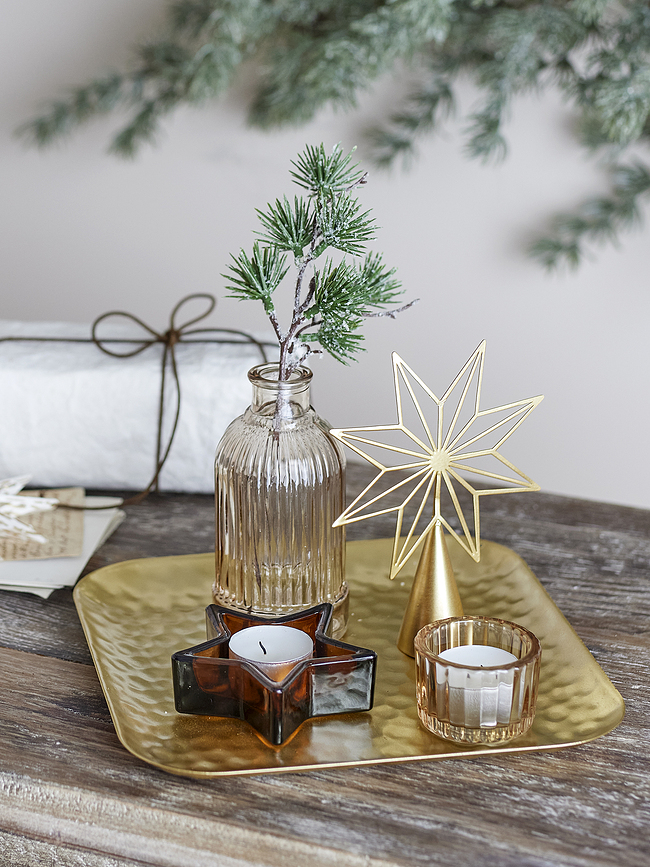 Sanga Set de Bougeoirs avec Plateau en métal, décoratif, Set 6 pièces