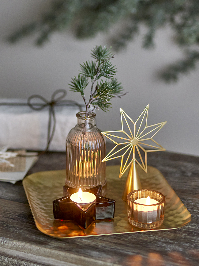 Sanga Set de Bougeoirs avec Plateau en métal, décoratif, Set 6 pièces