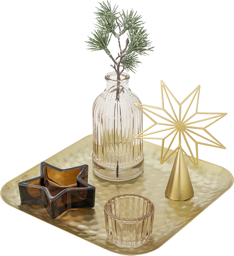 Sanga Svečnik s kovinskim pladnjem in dekoracijami, 6-delni set