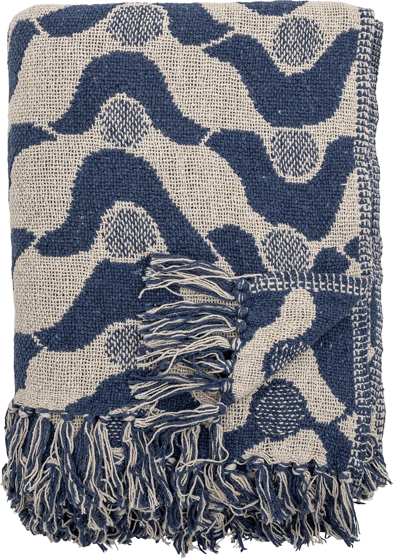 Santena Decke 160 x 130 cm beige-blau