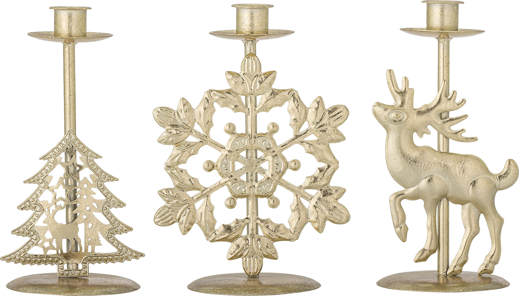 Sauda Kerzenständer 20 cm, gold, 3 St.