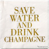 Save Water Drink Champagne Servietten 20 St.