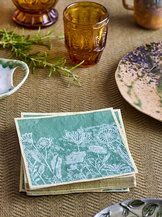 Servilletas de papel Faustina, 33 x 33 cm, amarillo y verde, 20 unidades