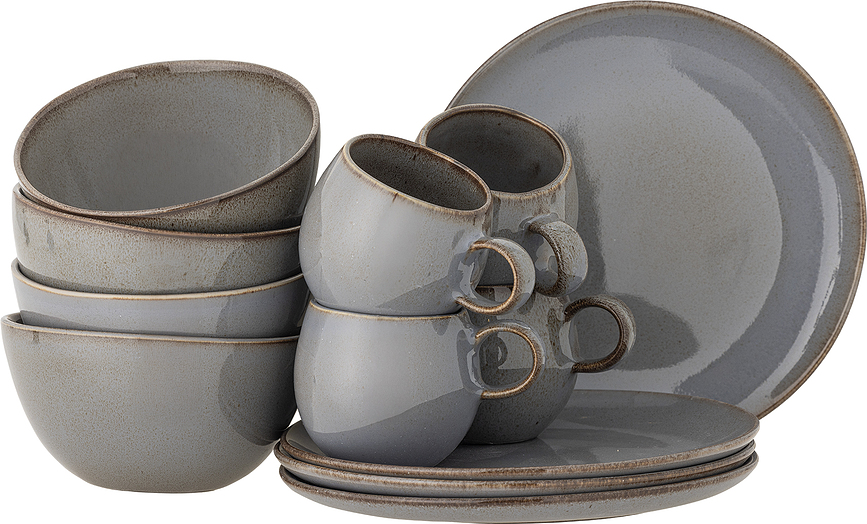 Set de Desayuno Sandrine, gris, Set de 12 piezas
