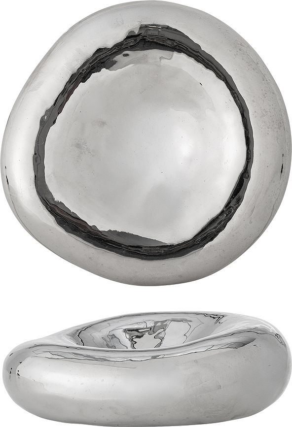 Shine Dekorativna posoda, 18 cm, srebrna